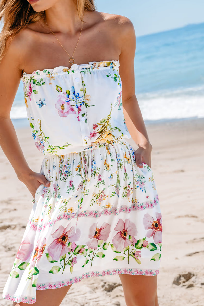 CUPSHE Floral Print Tie Waist Mini Dress — Modern Body Dancewear Australia