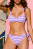 Cupshe Lavender Horizon Striped Bikini Set