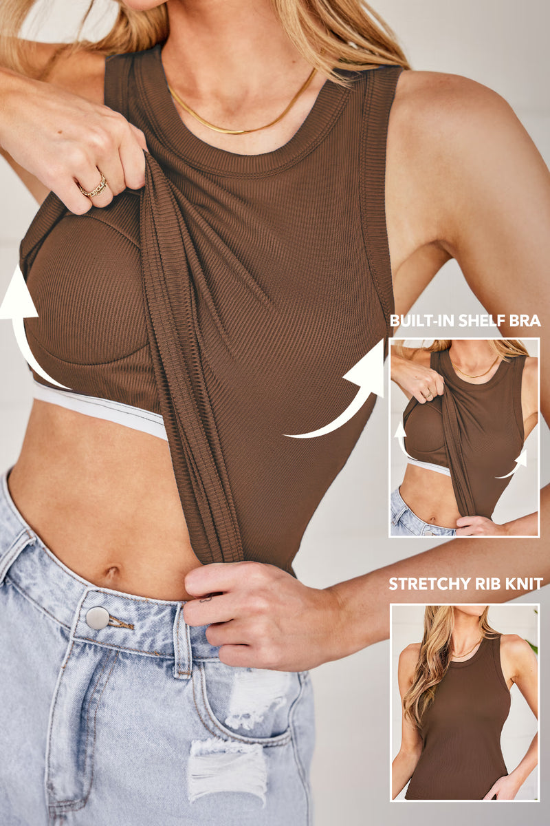 CUPSHE The Usual Brown Tank Top — Modern Body Dancewear Australia