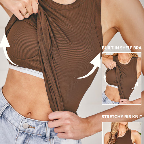 CUPSHE The Usual Brown Tank Top — Modern Body Dancewear Australia
