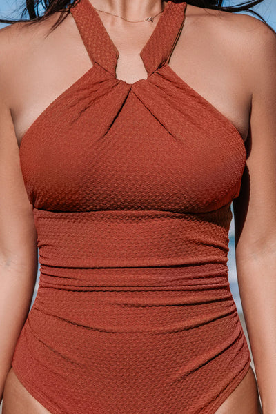 CUPSHE Ruby Red U-Ring One-Piece Swimsuit image 1