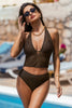 Cupshe Bronze Heat Brown 3-Piece Bikini Set