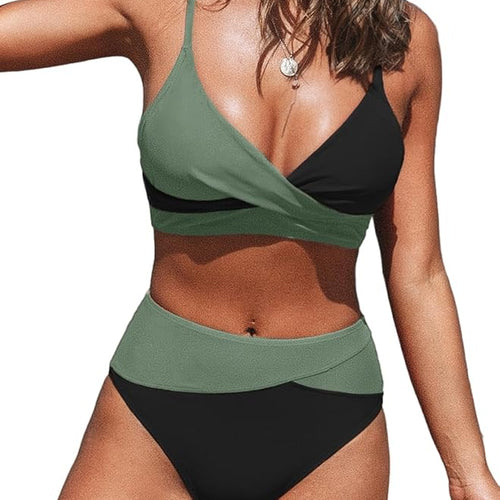 Cupshe Women's Twist Front High Waisted Bikini Set alternate view