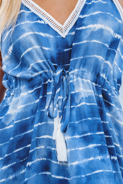 CUPSHE Tie-Dye Striped Tassel Mini Dress image 1