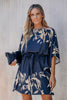 Cupshe Leaf Print One-Shoulder Belted Dress