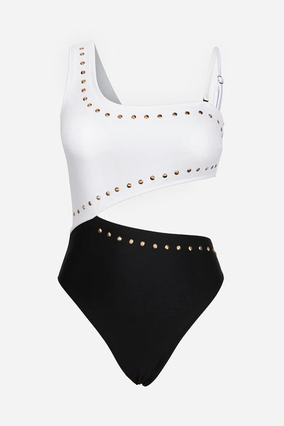 CUPSHE x JoJo Escaping Asymmetrical Stud Cutout One-Piece image 4
