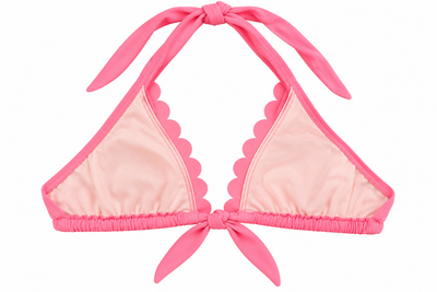 CUPSHE Pink Scallop Triangle Bikini Top image 2