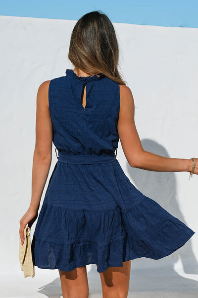 CUPSHE Crisp Silhouette Blue Mini Dress image 3