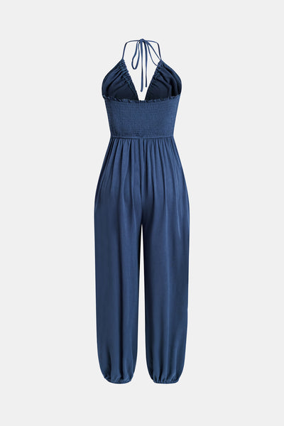 CUPSHE Plunge Halter Jogger Jumpsuit image 6