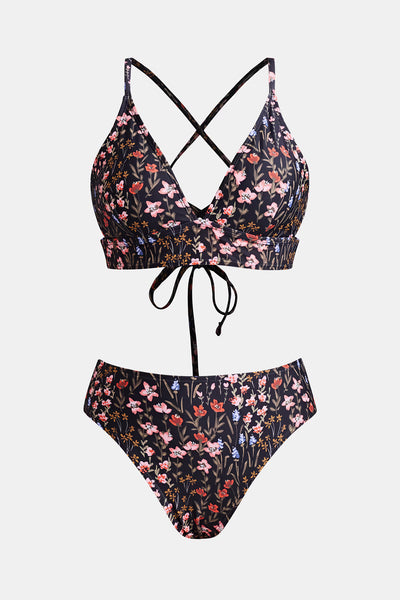 Cupshe Garden Meadows V-Neck Bralette & Mid Rise Hipster Bikini Set image 3