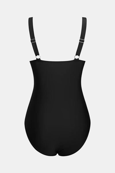 CUPSHE Black & White Dotted Block Tummy Control One-Piece image 6