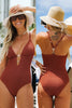 Cupshe Rust Radiance Brick One-Piece Swimsuit