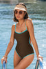 Cupshe Nice Touch Brown One-Piece Swimsuit
