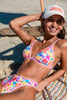 Cupshe Aquarelle Flowers Triangle Bikini Top & Mid-Rise Bottoms Set