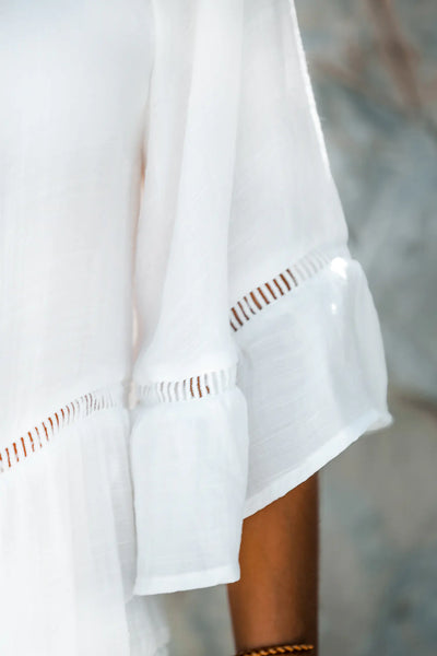 CUPSHE Ladder Cutout Tiered Cover-Up Shirt Dress image 2