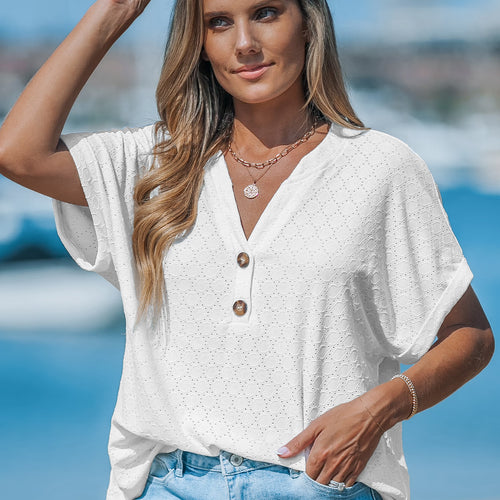 Cupshe Cutout Textured V-Neck Tee — Modern Body Dancewear Australia