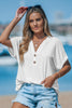 Cupshe Cutout Textured V-Neck Tee