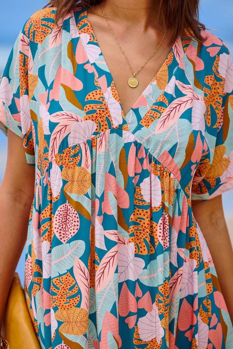 CUPSHE Soft Tropics Short Sleeve Mini Dress alternate view