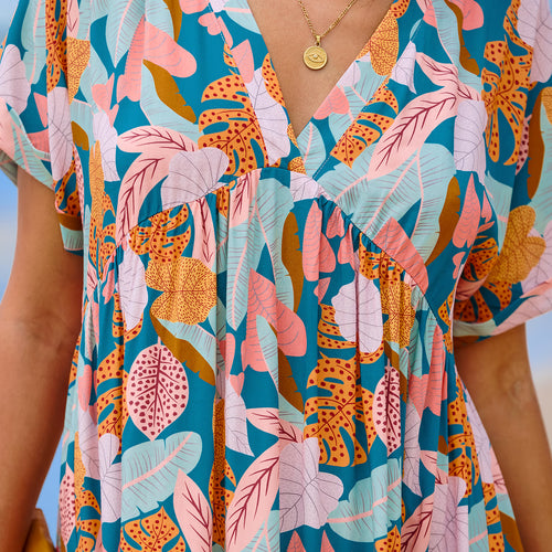 CUPSHE Soft Tropics Short Sleeve Mini Dress alternate view