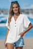 Cupshe Cutout Textured V-Neck Tee