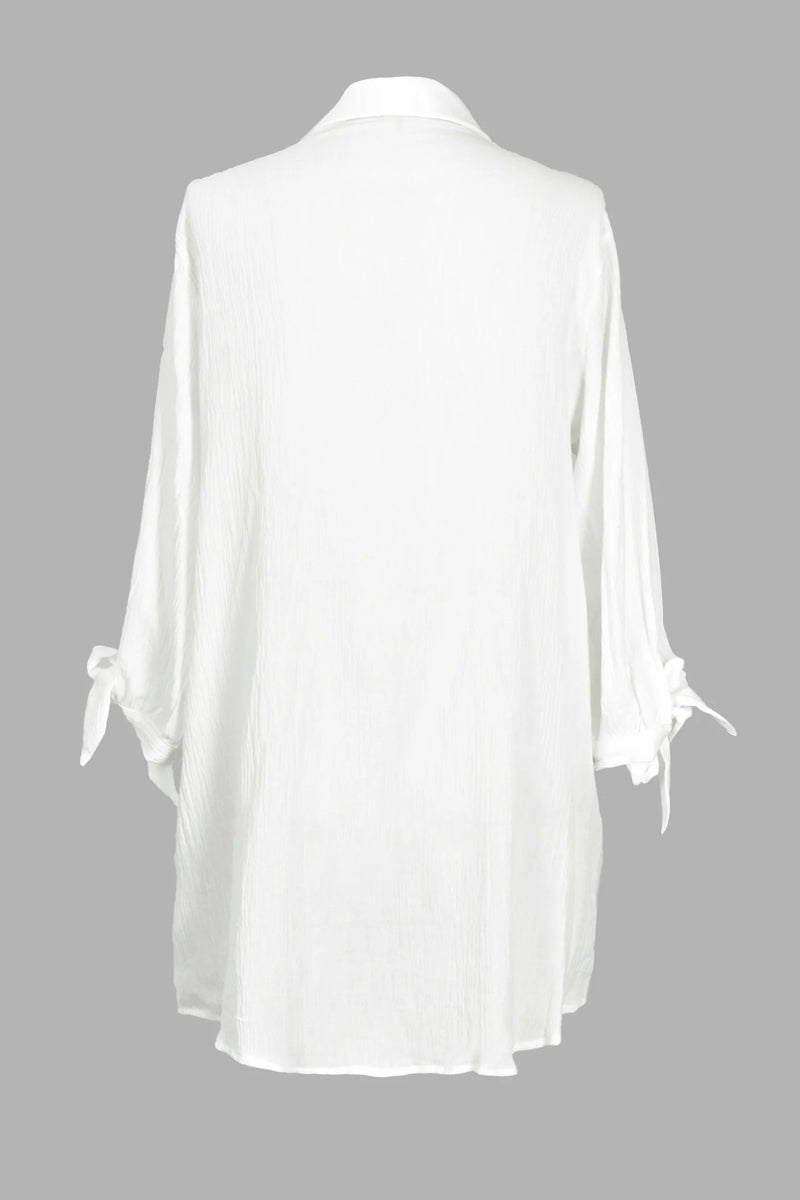 CUPSHE Seersucker Tie Cuff Cover-Up Dress alternate view