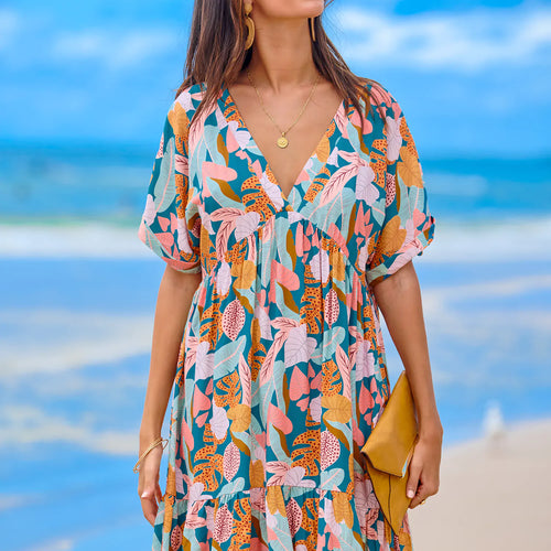 CUPSHE Soft Tropics Short Sleeve Mini Dress — Modern Body Dancewear Australia