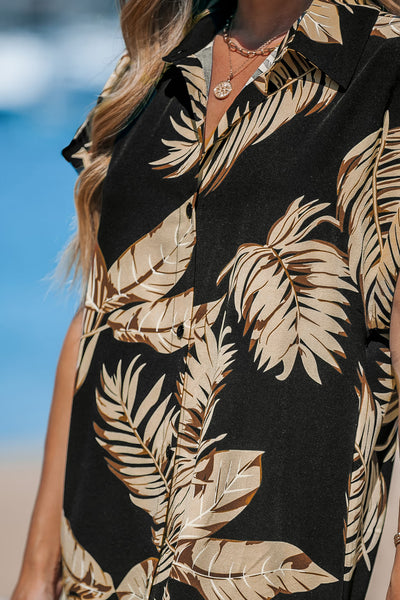 CUPSHE Tropical Leaf Print Cover-Up Dress image 1