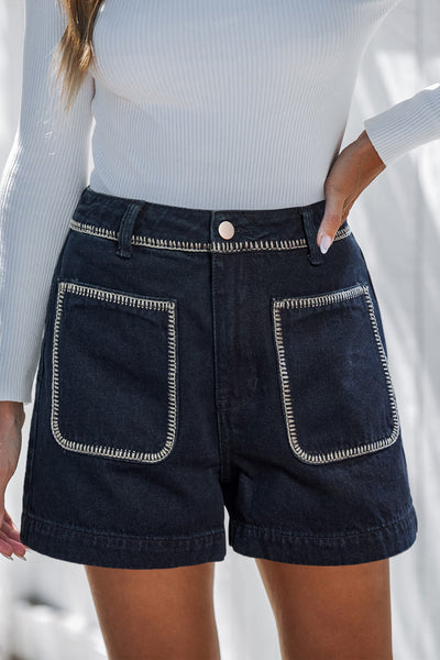 Cupshe On the Daily Blue Denim Shorts image 1