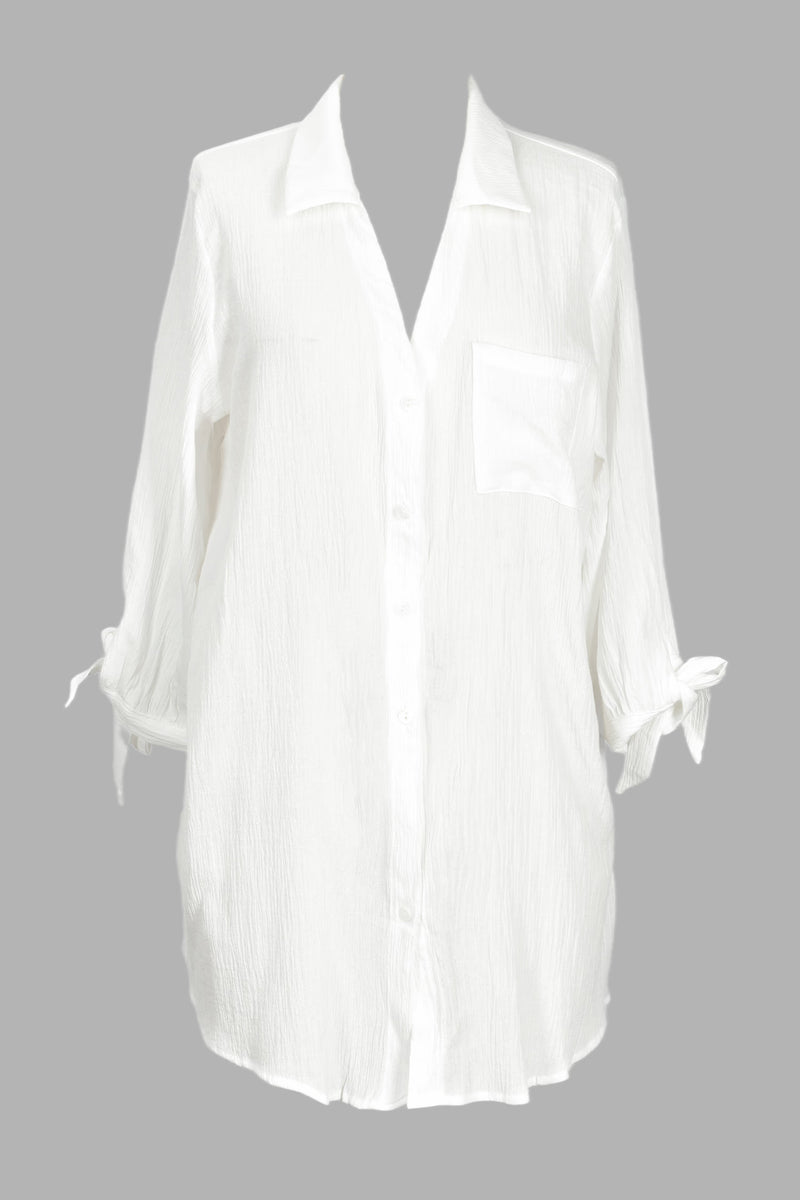 CUPSHE Seersucker Tie Cuff Cover-Up Dress — Modern Body Dancewear Australia