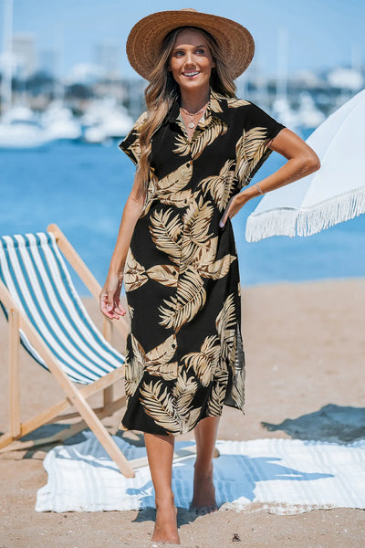 CUPSHE Tropical Leaf Print Cover-Up Dress image 2
