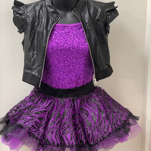 Funky Purple Rain Dance Costume Limited Stock — Modern Body Dancewear Australia
